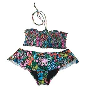 Black Light Reactive Neon Floral Bikini by Coco Rave